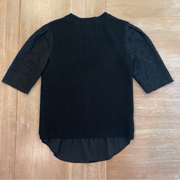 Ann Taylor Black Sweater with Lace - Picture 4 of 4